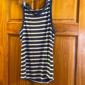 Old Navy, rib knit, blue and white striped tank